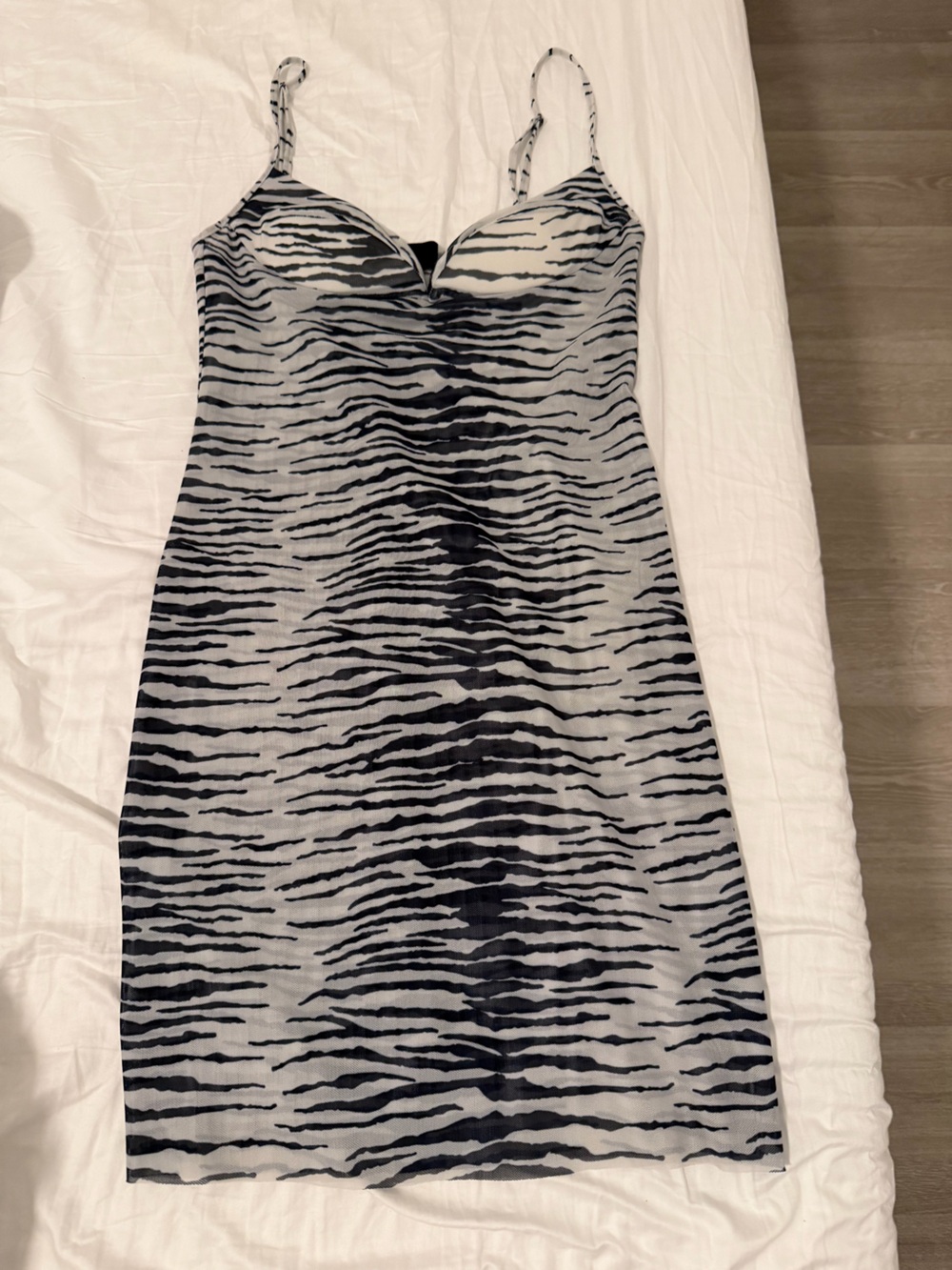 Miaou Florence Zebra Slip Dress Medium (Cut Short)